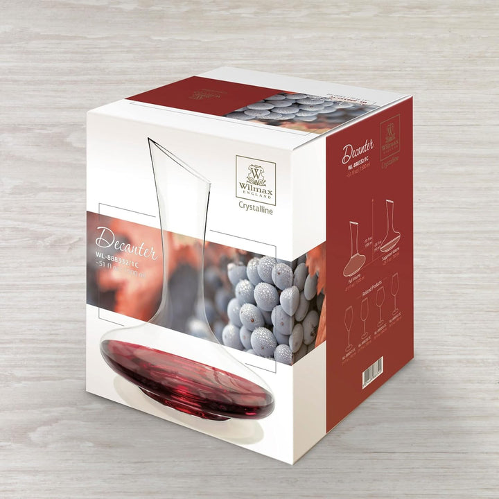 Wilmax Rotwein-Dekanter | 1500 ml | Wein-Karaffe aus Glas | Wein-dekantierer | Weinkaraffe | Dekanti