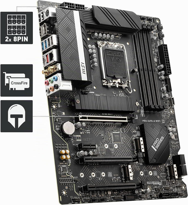 MSI PRO Z690-A WIFI Mainboard ATX, unterstützt Intel Prozessoren 12. Generation, LGA 1700, 14 Duet R