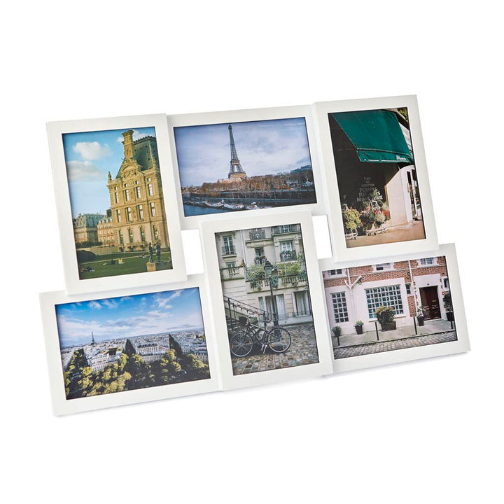 balvi Fotorahmen Isernia Weiss Fassungsvermögen: 6 Fotos Fotogrösse: 10 x15 cm Zum Aufstellen oder z
