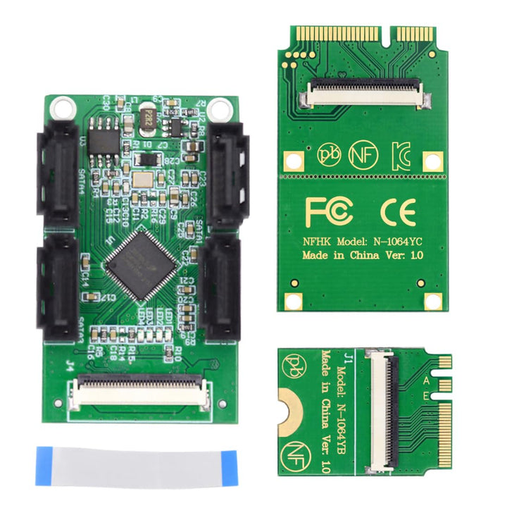 chenyang Mini PCI-E ＆ NGFF A+E Key auf 4 SATA 3.0 Port Multiplier Adapter 6Gbps Festplatte Erweiteru