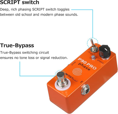 Btuty Guitar Hase Phaser Pedal Effektpedal für Gitarren