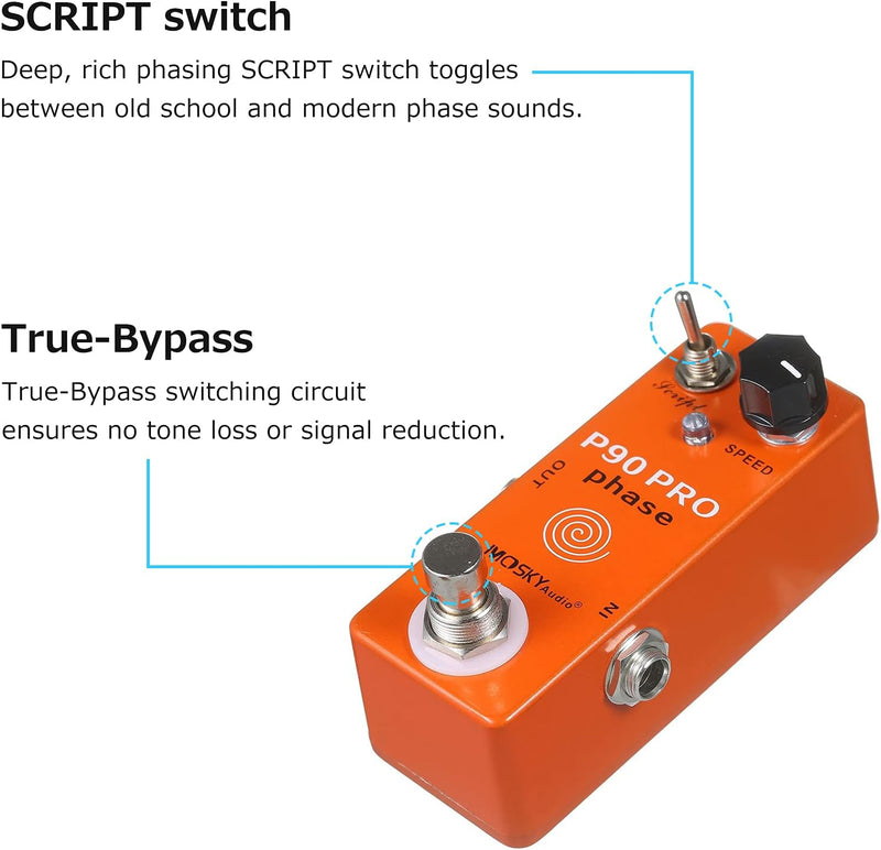 Btuty Guitar Hase Phaser Pedal Effektpedal für Gitarren