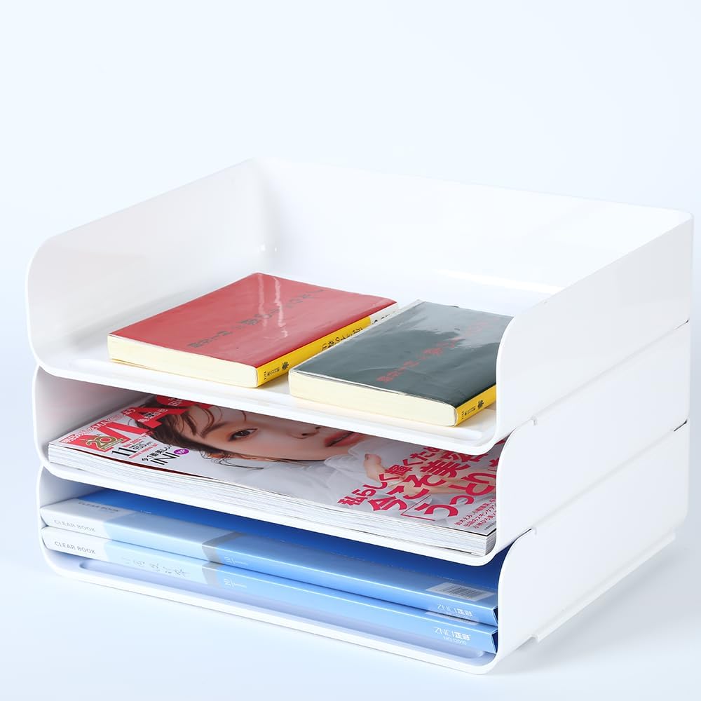 HKeeper Tier stapelbare A4-Ablagefächer, Büro-Schreibtisch-Aktenregal, ordentlicher Aktenordner, Bri