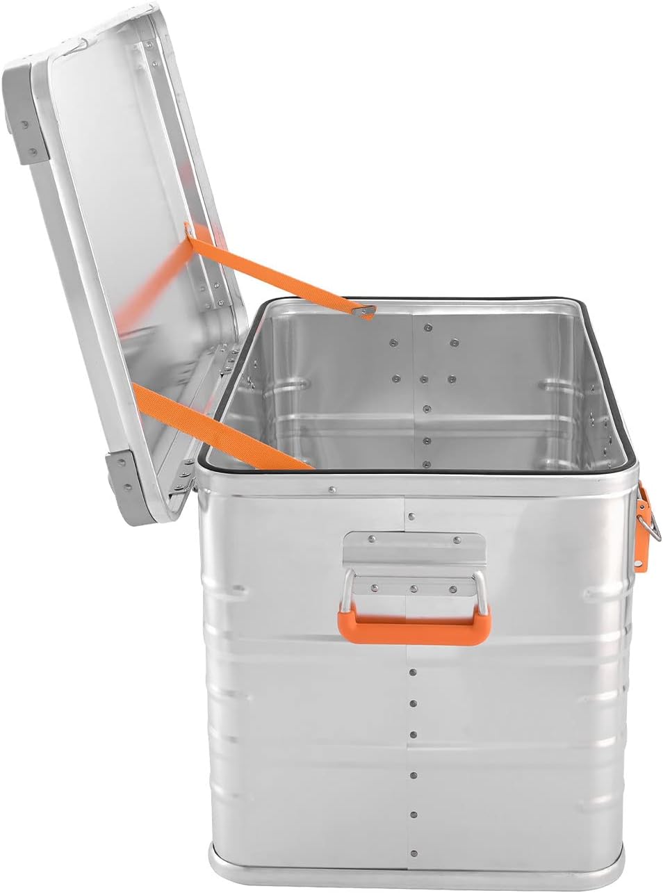 Alubox Alukiste abschliessbar E78 - Premium Aluminium Lagerbox 78 Liter - Deckel mit Aluminium Druck