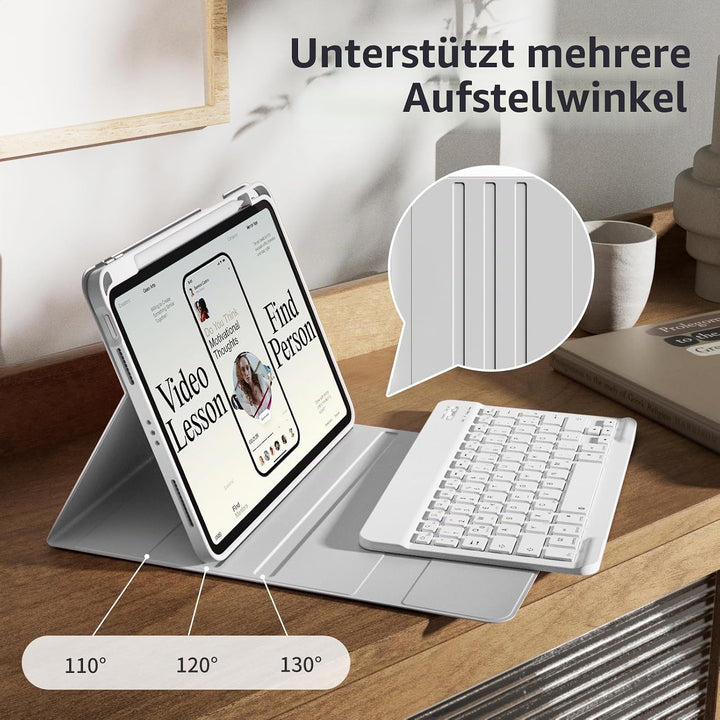 Hülle mit Tastatur für iPad Air 11 Zoll (2025 M3/2024 M2), iPad Air 5./4. Gen(2022/2020) 10.9 Zoll,