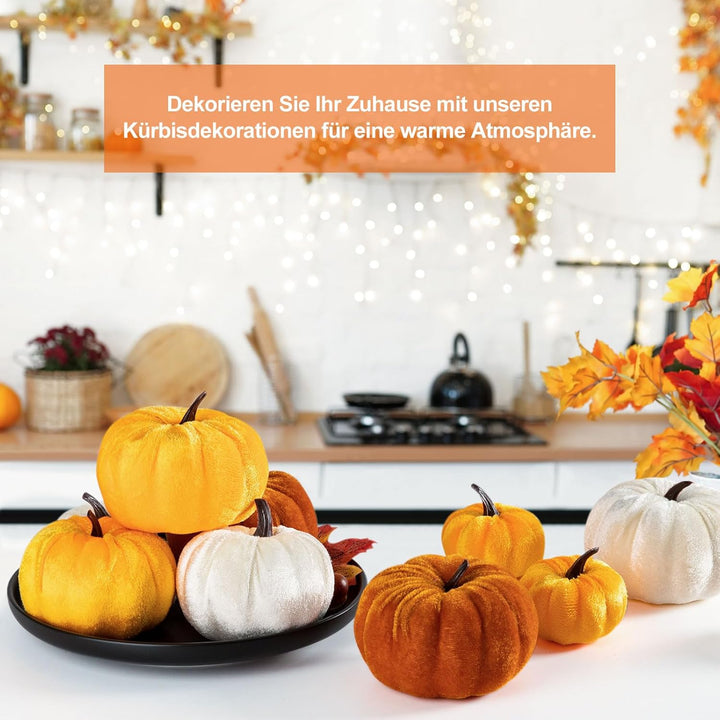 Benjia Kürbis Herbst Dekorationen, Dekorativ Samt Mini Klein Draussen Künstlich Gefälscht Schaum Sim