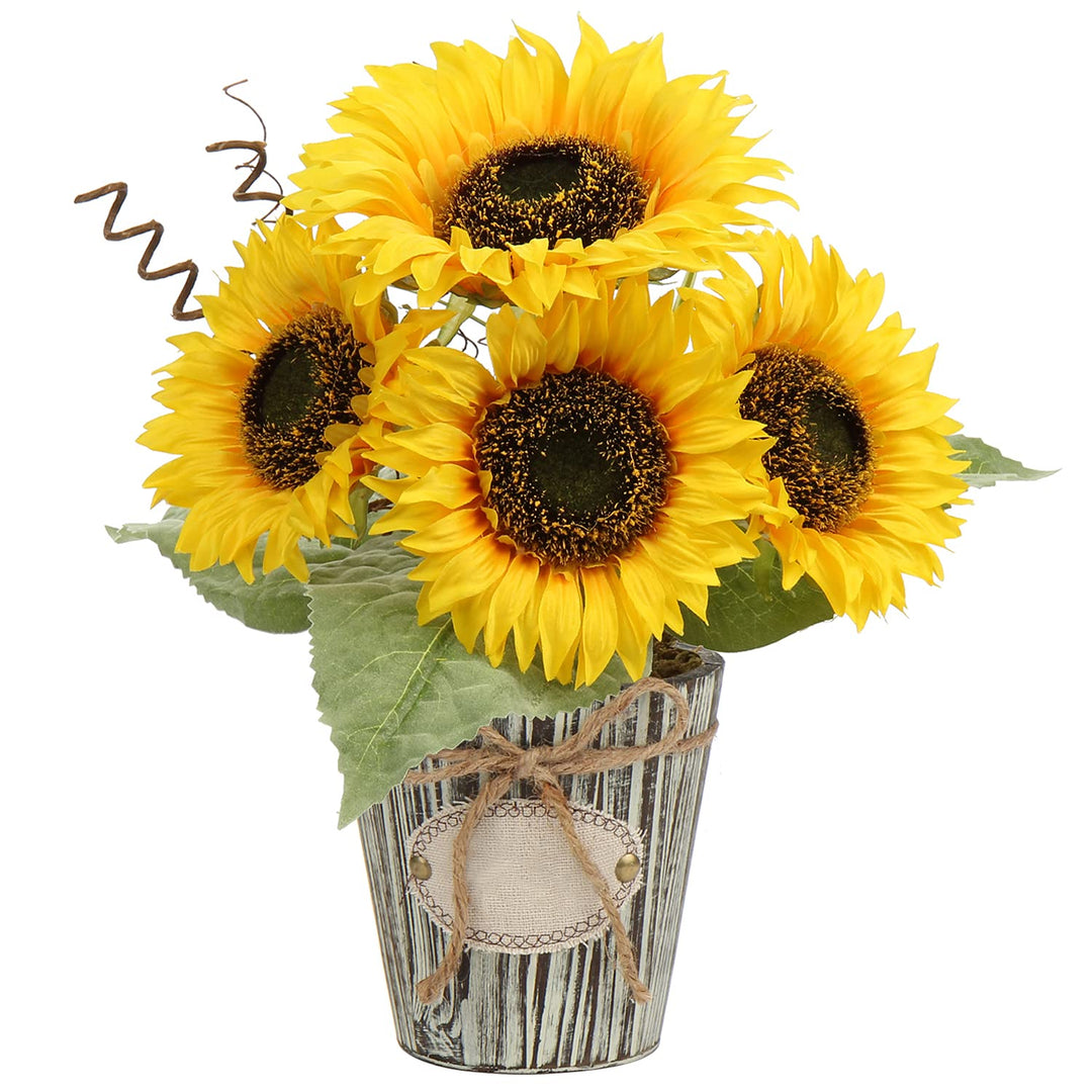 Hollyone Künstliche Sonnenblumen im Topf, Sonnenblumen Künstlich, Künstliche Blumen Wie Echt, Kunstp