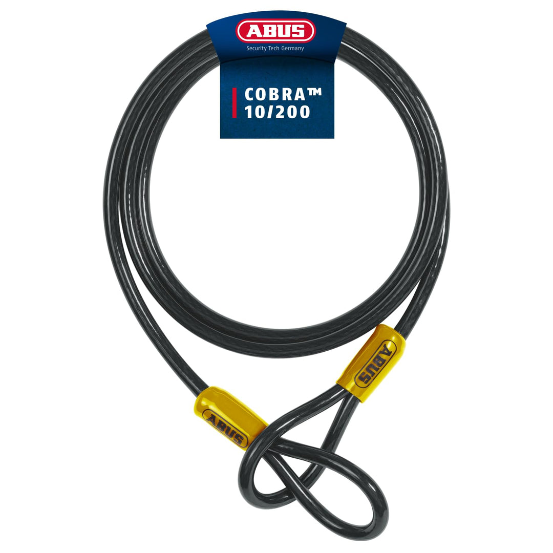 ABUS Schlaufenkabel Cobra 10 - Stahlseil mit Kunststoff ummantelt - Sicherung für Fahrrad- und Motor