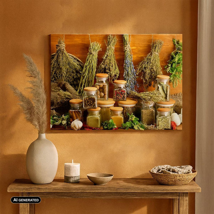 Bilder auf Leinwand 100x70cm Leinwandbild Aromatisch duft flasche kräuter Gross Wanddeko Bild Schlaf