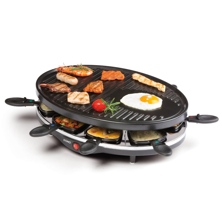 DOMO DO9038G Raclette-Grill, Metall, 1 Liter, schwarz