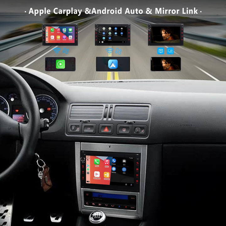Autoradio für VW Golf 4 T5 Bora Polo Passat B5 Jetta Seat Skoda Leon 1998-2006, Stereo Radio Touchsc