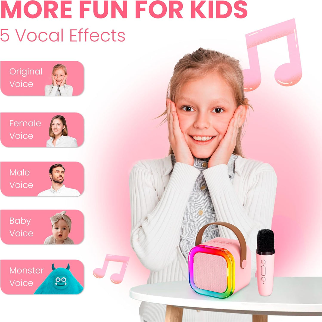 Ankuka Mini Bluetooth Karaoke Maschine, 2024 Spielzeug Karaoke mit 1 Mikrofon für 4, 5, 6, 7, 8, 9,