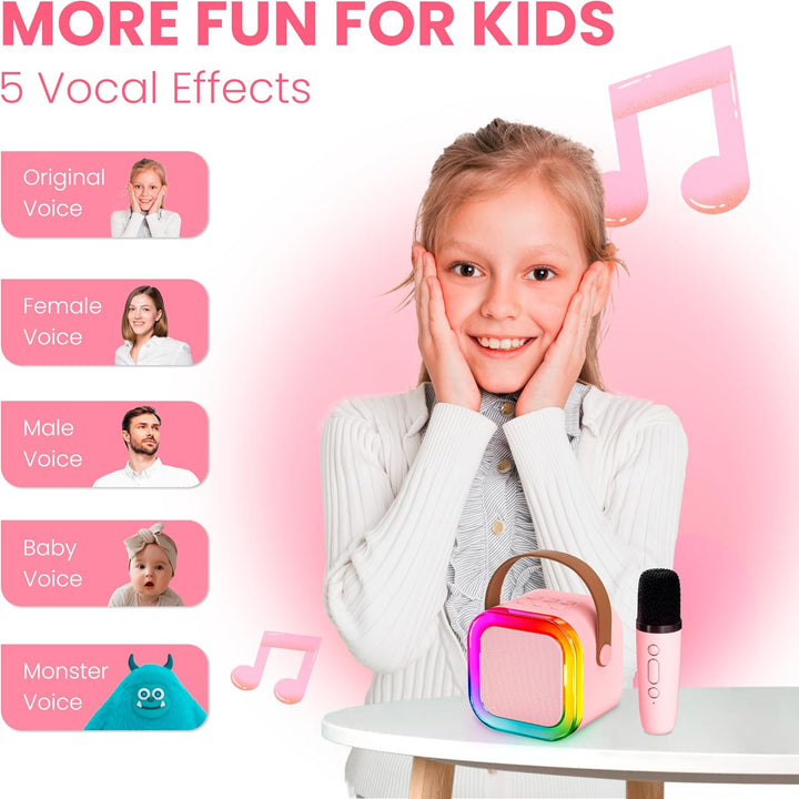 Ankuka Mini Bluetooth Karaoke Maschine, 2024 Spielzeug Karaoke mit 1 Mikrofon für 4, 5, 6, 7, 8, 9,