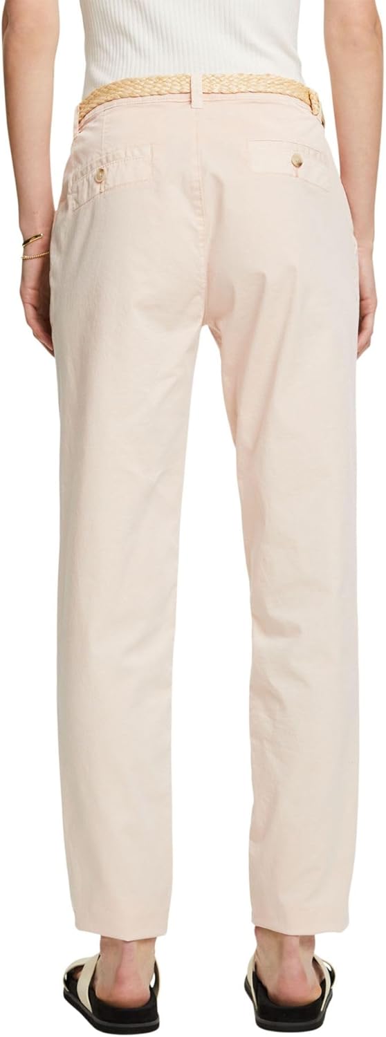 ESPRIT Chinohose mit Gürtel 30W / 30L Pastel Pink, 30W / 30L Pastel Pink