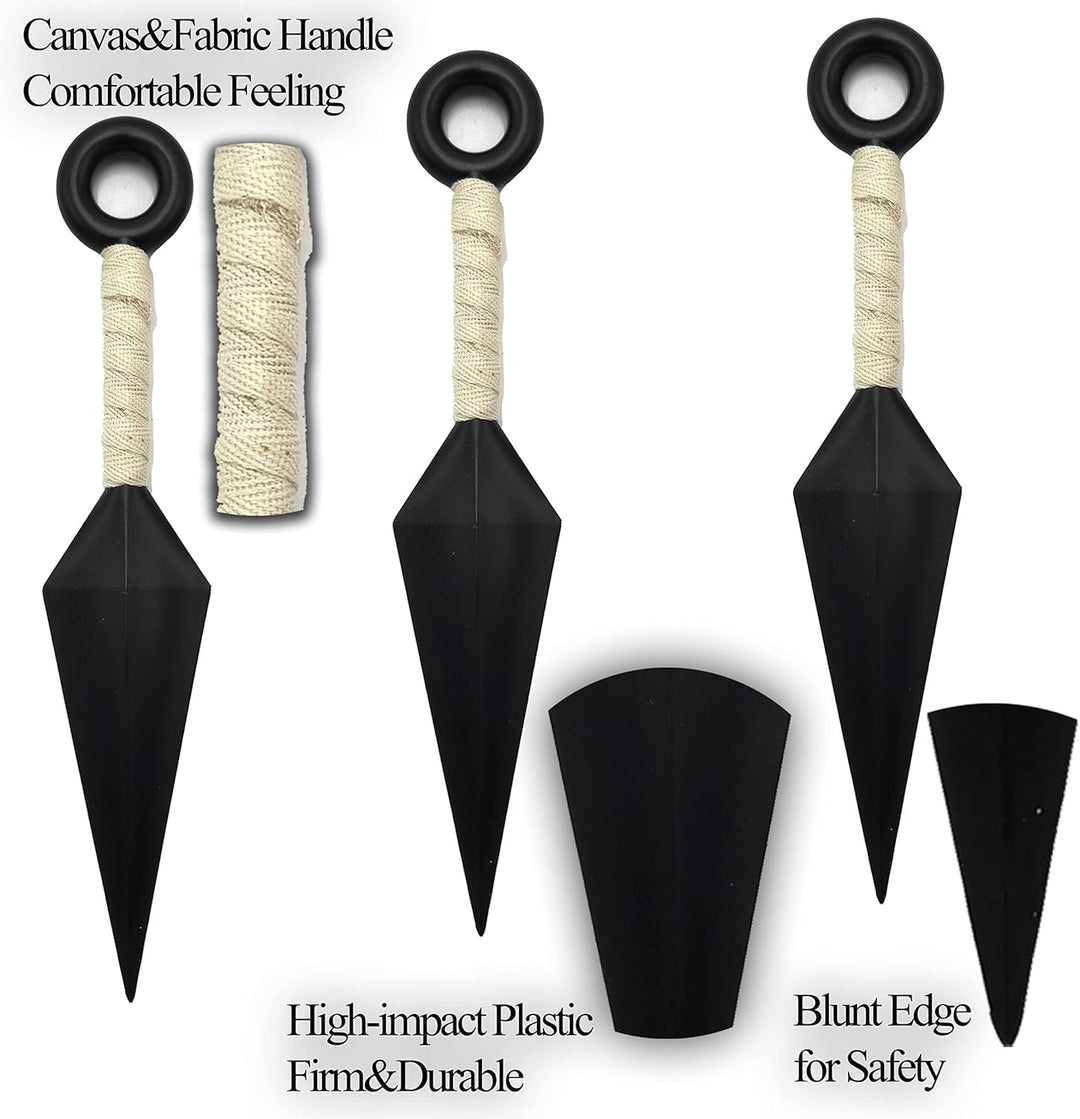 Kunai Ninja Cosplay, Requisiten Ninja Themed Kostüm, Kunststoff, Cosplay Zubehör Kunai Set, Schwarz
