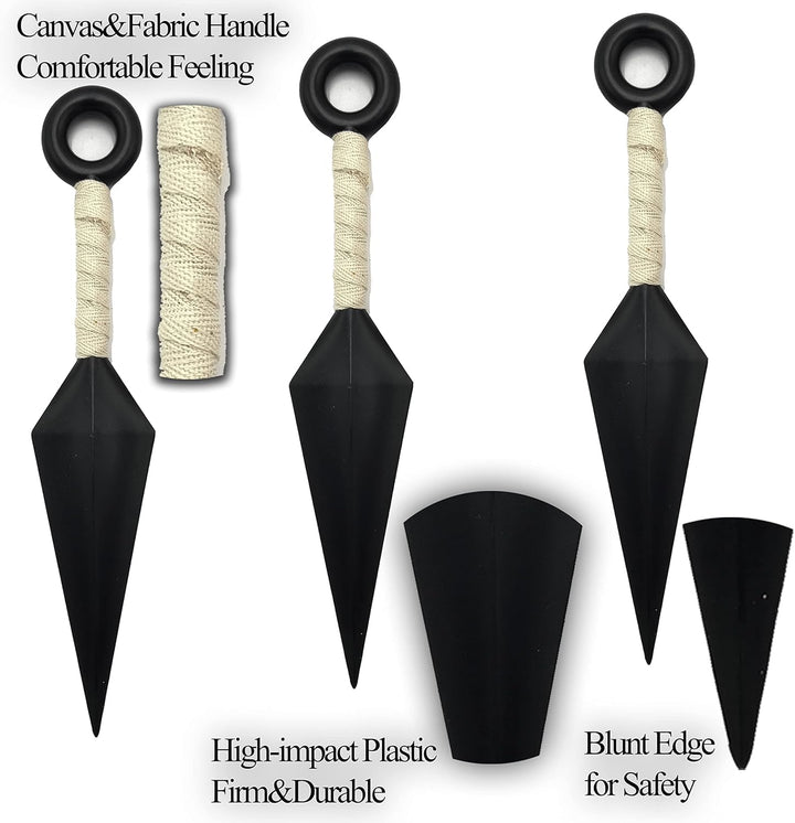 Kunai Ninja Cosplay, Requisiten Ninja Themed Kostüm, Kunststoff, Cosplay Zubehör Kunai Set, Schwarz
