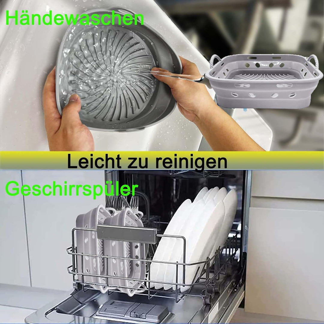 Silikonform für Heissluftfritteuse, 2 Stück 21CM AirFryer Silikon Pot Faltbar/Wiederverwendbar Airfr