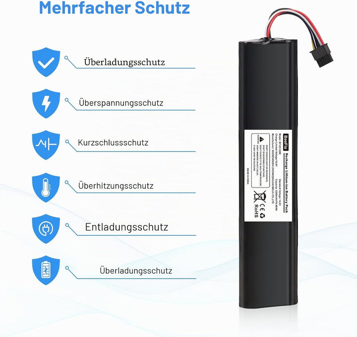 5200mAh Ersatzakku für die Neato Robotics Saugroboter Connected D3, D5, D7 Hohe Kapazität Staubsauge