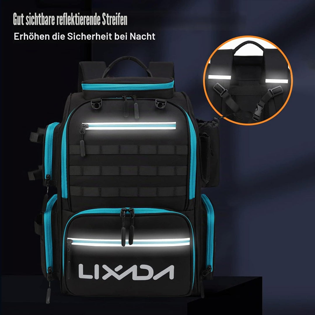 Lixada Angeltasche, Angelrucksack, Grosse Angeltasche Angelrucksack zur Aufbewahrung und Organisatio