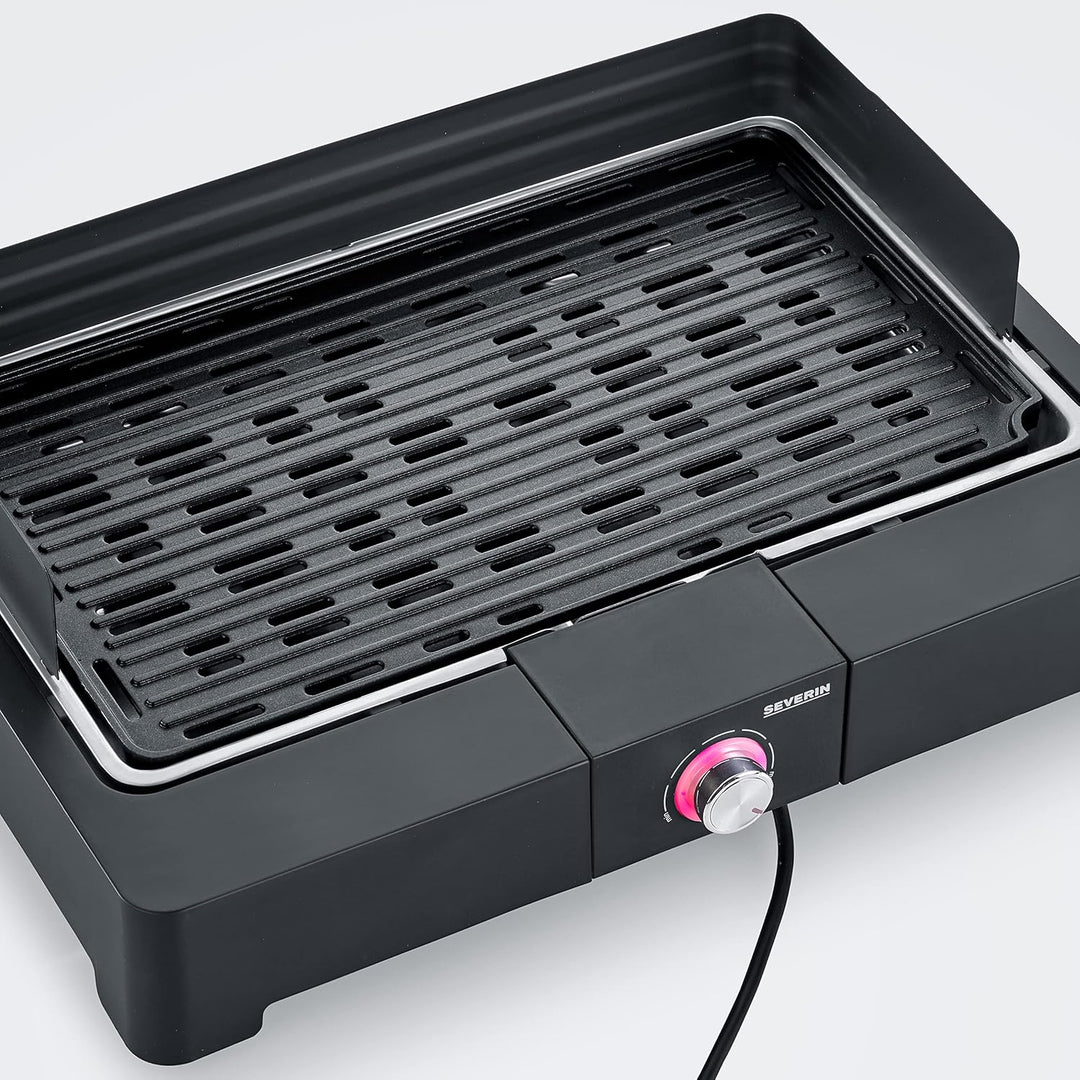 SEVERIN Tischgrill mit Aluminium-Grillplatte für drinnen und draussen, Elektrogrill mit schnellem Gr