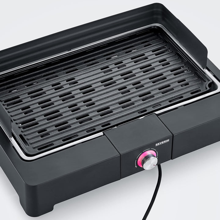 SEVERIN Tischgrill mit Aluminium-Grillplatte für drinnen und draussen, Elektrogrill mit schnellem Gr