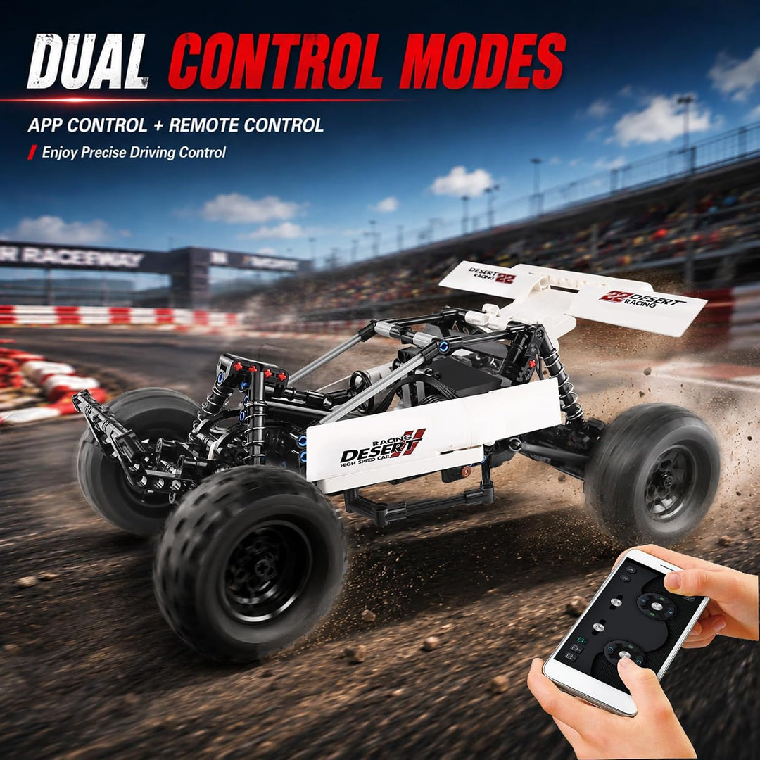 Mould King 18001 Technologie Offroad Rennwagen, 394 Stück Mit 3 Motoren, Modellbaustein Der Mechanis