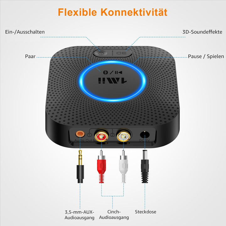 1Mii B06 Plus Bluetooth HiFi Empfänger, Drahtloser Audio Adapter, aptX HD aptX-Adaptive Bluetooth 5.