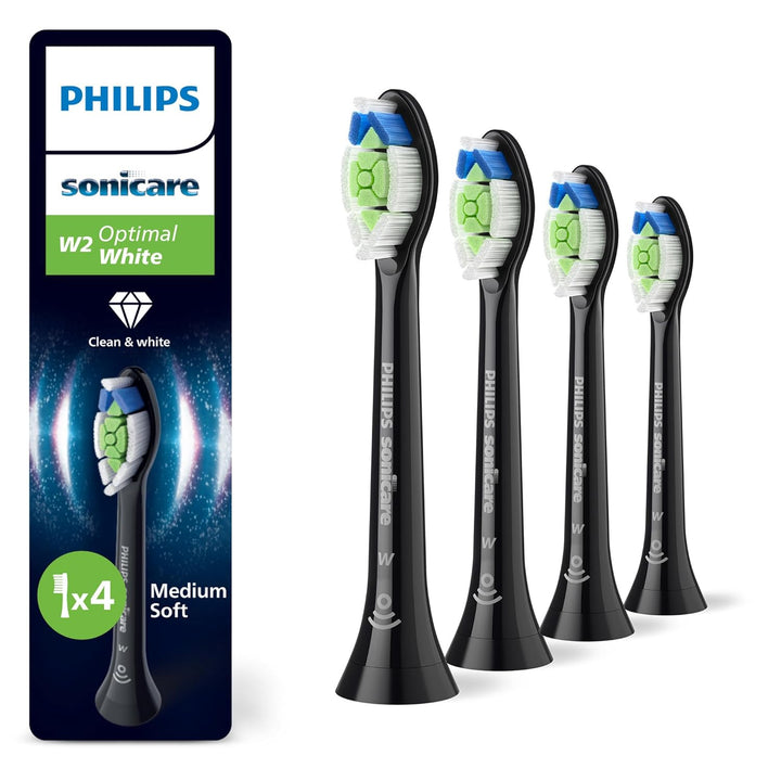 Philips Sonicare W2 Optimal White, Original Ersatzbürstenköpfe, Schwarz, 4er-Pack, HX6064/88 Neu 1 s