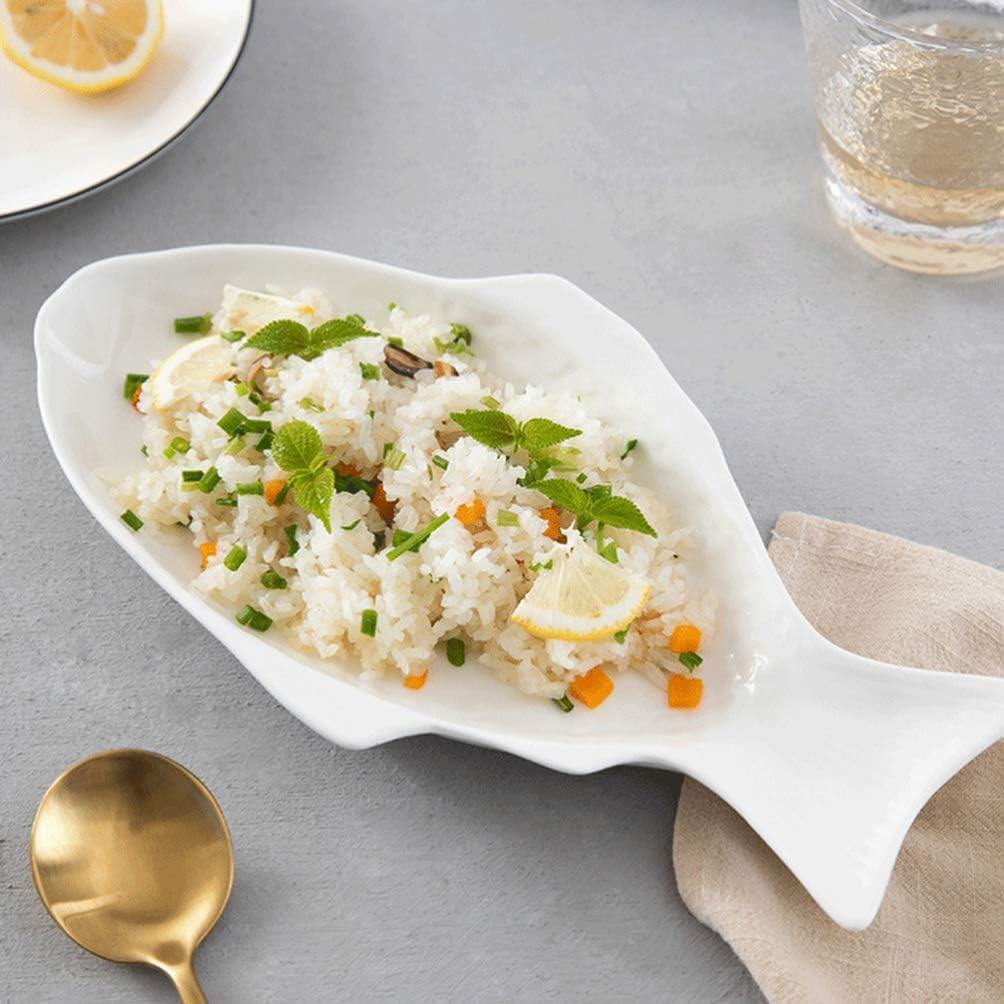 HEMOTON Fischform Servierplatte Servierteller Essen Tablett für Sushi Garnelen Obst Oder Käse 15 Zol