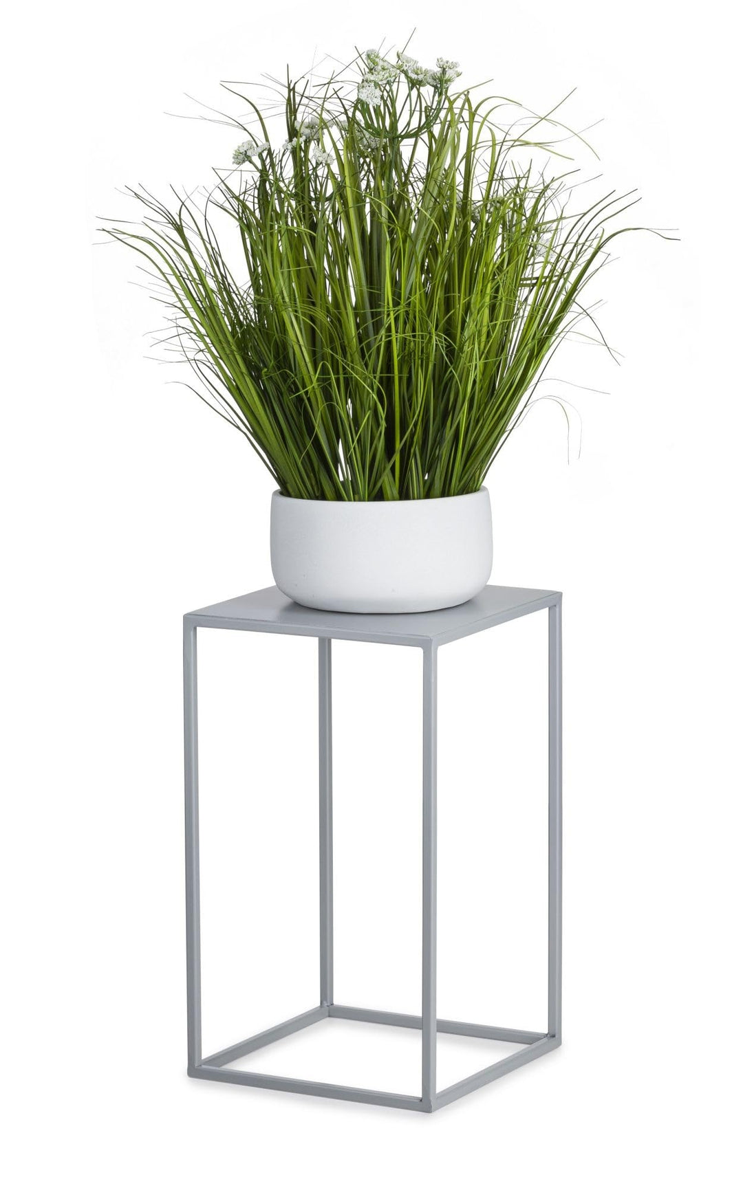 Blumenständer Metall Grau 46 cm Hoch - Solider und Robuster Blumenhocker Metall - Pflanzenständer fü