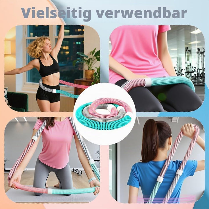 Weicher Hula Hoop gewichtet für Erwachsene, Faltbarer Fitness Hulahoop zum Abnehmen, weiche Spring H