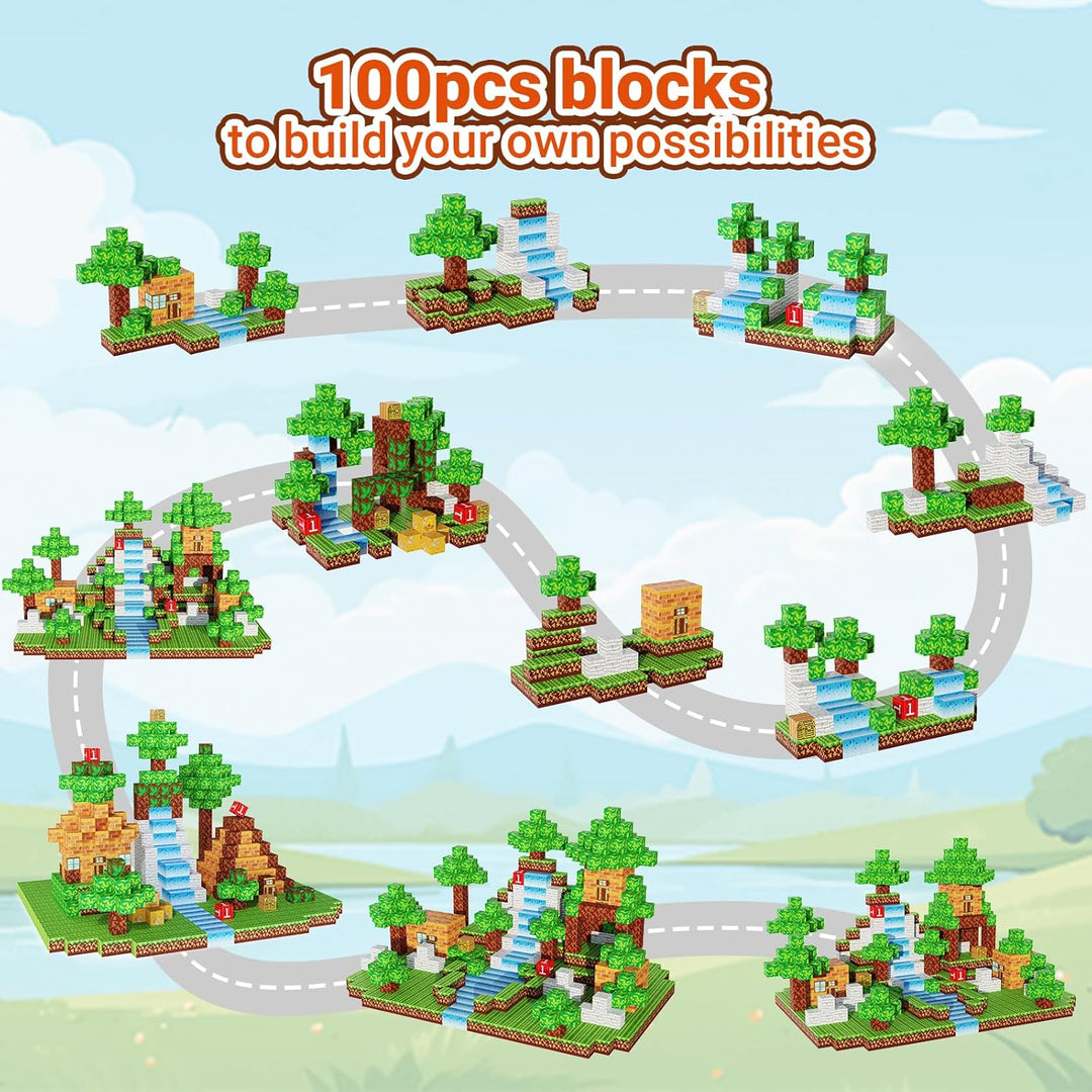 Magnetische Bausteine [100PCS 2.5cm] Bauen Mine Magnete Welt Set für Kinder Montessori Kreative Spie