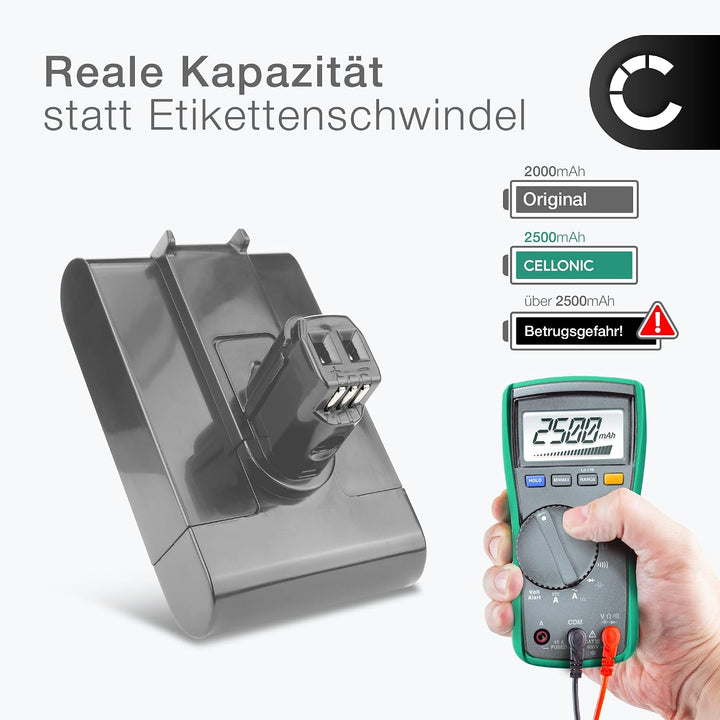 CELLONIC 1x Akku kompatibel mit Dyson DC30, DC31, 967813-03 | 1x, (2500mAh-22.2V-Lithium-Ionen), Sta