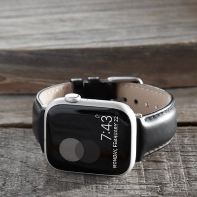 Archer Watch Straps - Uhrenarmbänder aus Hochwertigem Genarbtem Leder für Apple Watch Schwarz/abgest