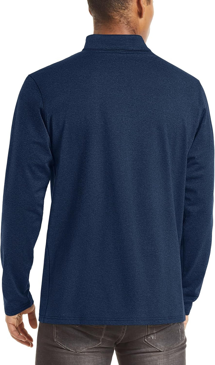 TACVASEN Pullover Herren Langarmshirt Half Zip Fleece Winterpullover Warm Atmungsaktiv Sport Sweatsh