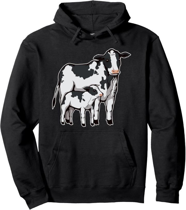 Kuh mit Kalb Kälbchen Rind Kuh Pullover Hoodie