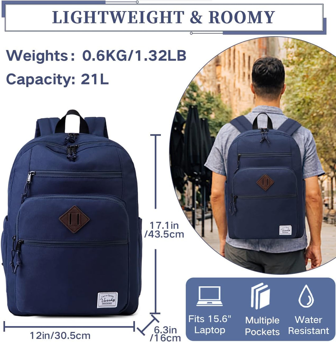 Rucksack Herren Dame, VASCHY Schulrucksack Teenager Kinder 21L Handgepäck Blau, Blau