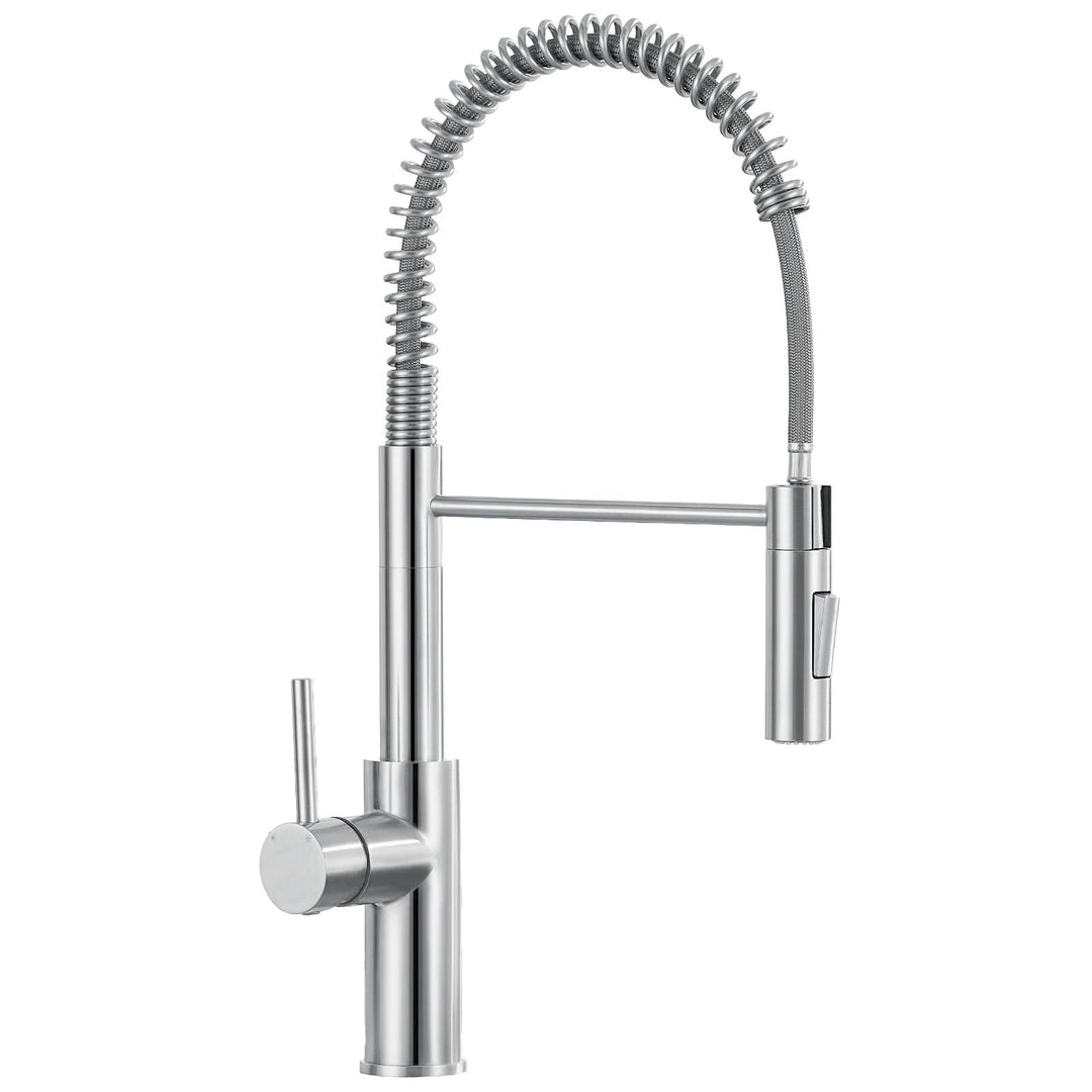 CECIPA Hochdruck Küchenarmatur mit Brause Herunterziehen, Wasserhahn Küche Ausziehbar mit 2 Wasserst