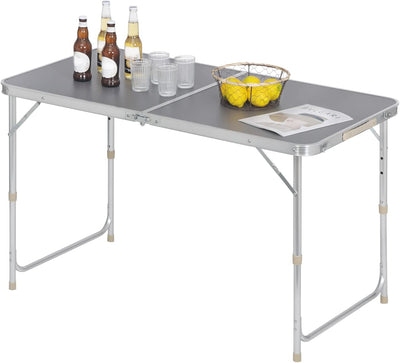 WOLTU Campingtisch Klapptisch Gartentisch Arbeitstisch Balkontisch höhenverstellbar Aluminium MDF Gr