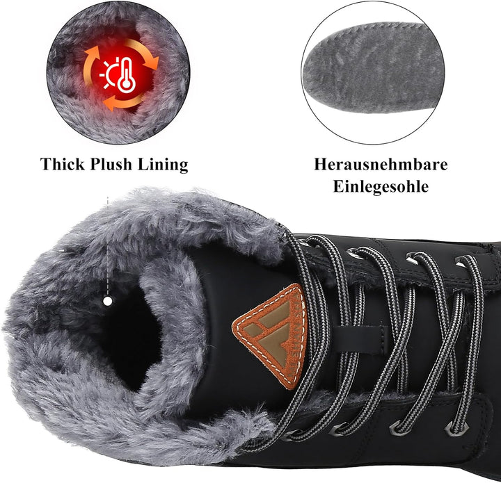 PASTAZA Warme Winterschuhe Herren Damen Winterstiefel Outdoor Winterboots Gefüttert Schneestiefel 40