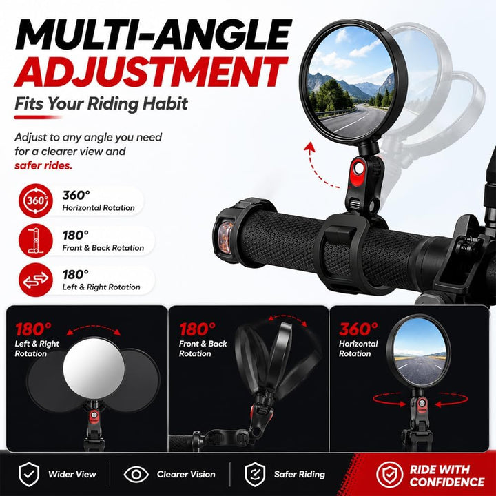 Rückspiegel für Segway Ninebot ZT3 G2 G3 E3 F3, 2er-Set 360° drehbar klappbar E Scooter Zubehör, Acr