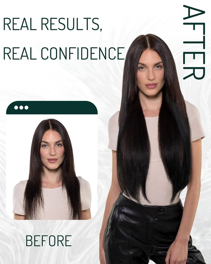 RUNATURE Extensions Echthaar Tressen Zum Einnähen Braun 50cm 100g Tressen Echthaar Extensions Ombre