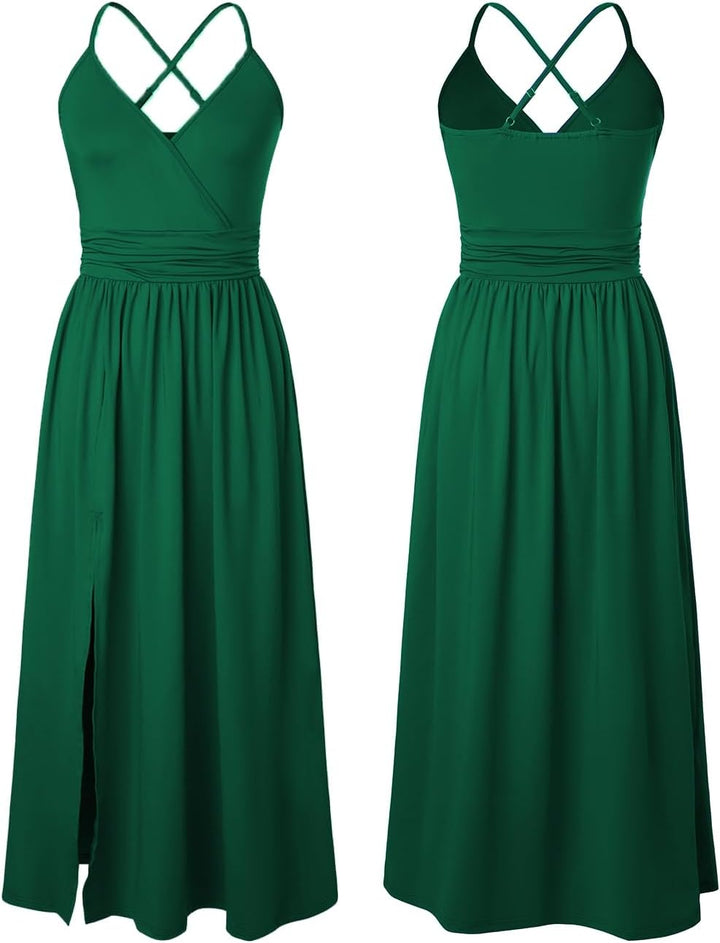 JENJON Damen Sommer Kleid Elegant Off Shoulder Kurzarm Ohne Arm V-Ausschnit Tunika Maxikleider Casua