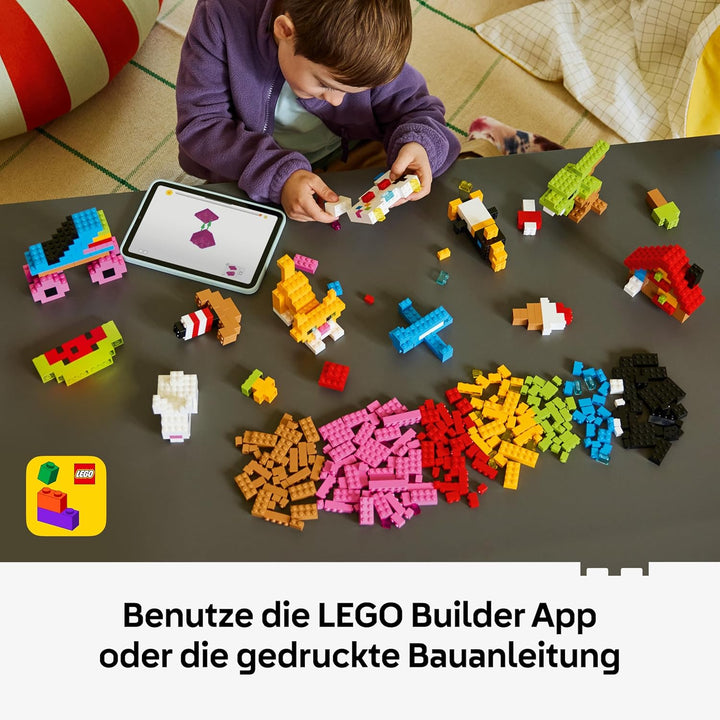 LEGO Classic Kreative Bunte Steine - Lernspielzeug zur Förderung der Feinmotorik - Tiere, Dinosaurie