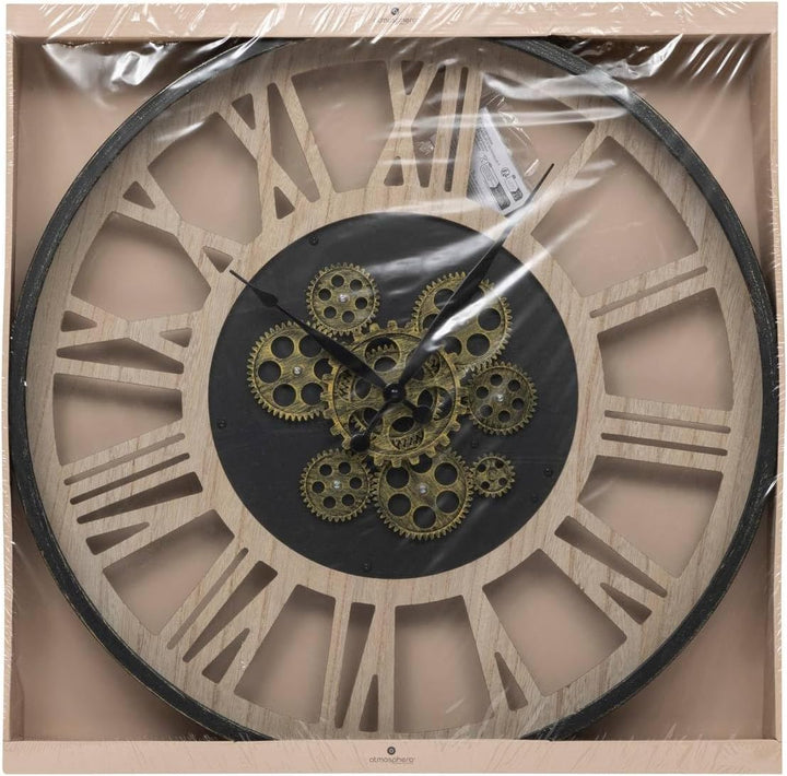 ATMOSPHERA CREATEUR D'INTERIEUR Wanduhr Paul – Metall & Holz D57 cm – Atmosphäre für den Innenbereic