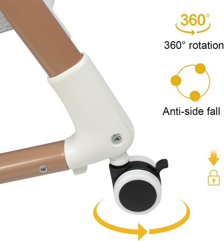 Kedia Babywiege mit Moskitonetz, Babybett & Reisebett mit Rollen, Babybett für Wiegen, höhenverstell