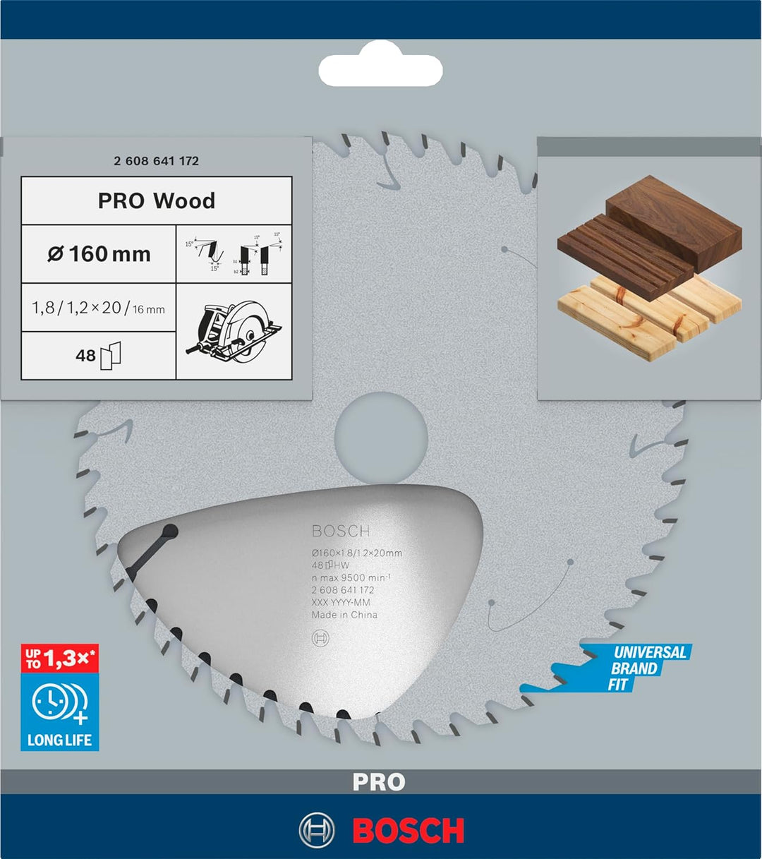 Bosch Professional Kreissägeblatt Optiline Wood (für Holz, 160 x 20 x 1,8 mm, 48 Zähne, Zubehör Krei