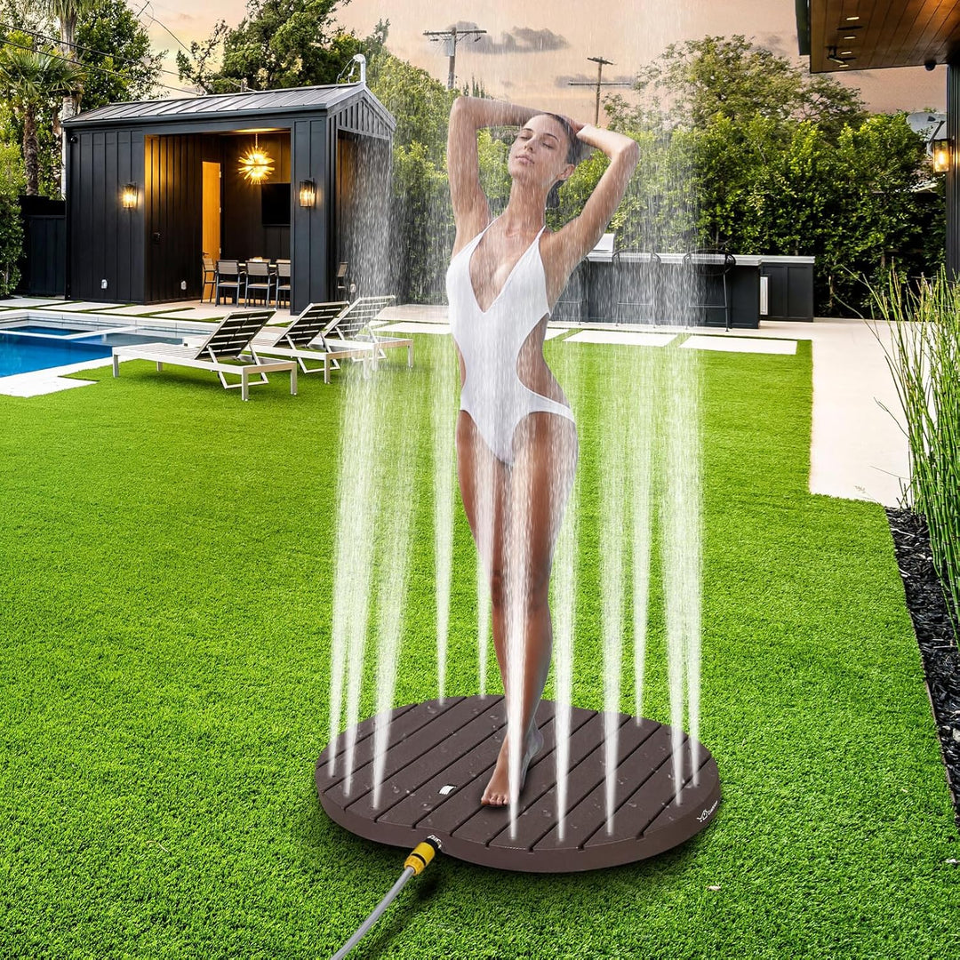 CCLIFE Gartendusche Aussendusche Bodendusche Outdoor, Aussendusche Garten Dusche Mit Fussrad, Fontän