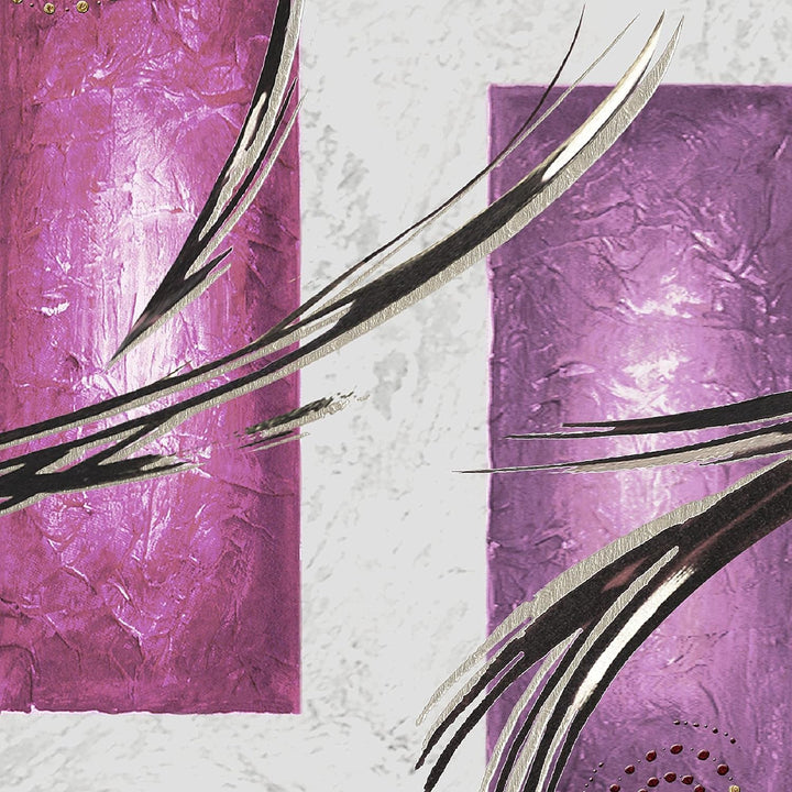 Runa Art Bild Modern Abstrakt - Made in Germany - Wandbilder Grau Lila Violett 4 Teilig 100742c 100