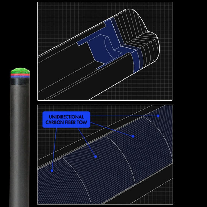 KONLLEN Pool Queue Einzelschaft Carbon Fiber Technologie Niedrige Durchbiegung Billard Stick 3/8X8 R